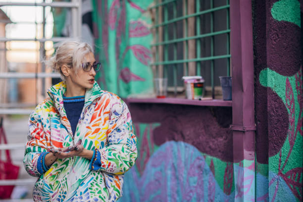 istock Female street artist 1353389475