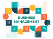 istock Business Management Web Banner Template 1353389486