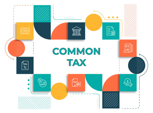 ilustrações de stock, clip art, desenhos animados e ícones de common tax web banner template - financial figures finance spreadsheet backgrounds
