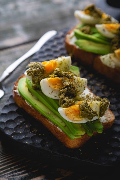 istock Avocado egg and pesto sandwich 1353391676