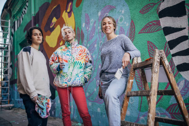 istock Female street artists 1353393371