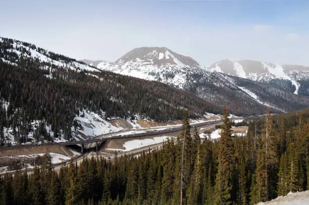 Photo of I-70 motorways seen from Arapaho National Forest, Colorado, USA