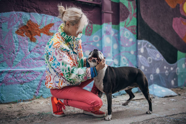 istock Female artist with dog 1353401893