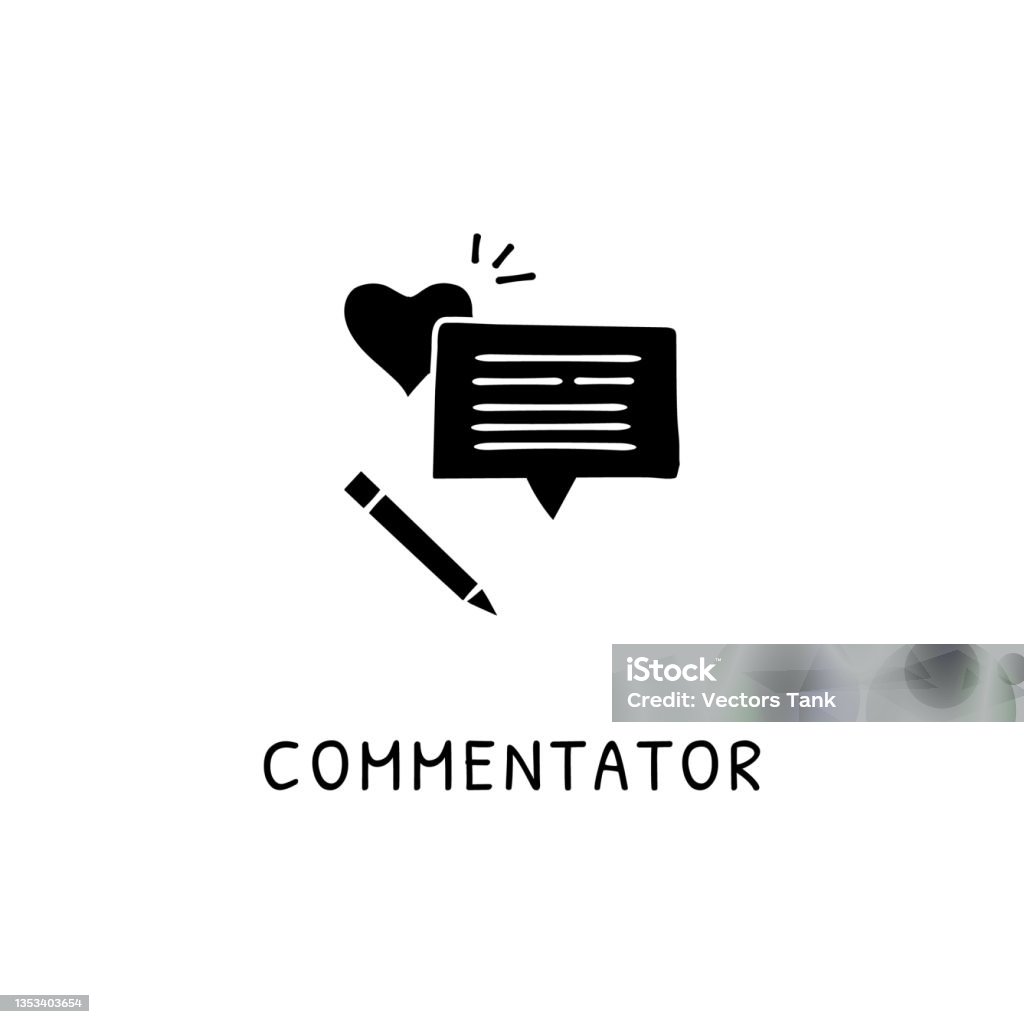 Commentator Lettering Commentator Stock Illustration - Download Image Now - Blogging ...