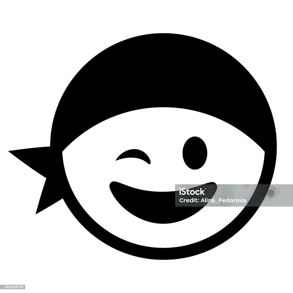 Mặt Cười Với Khăn Bandana Vector Biểu Tượng Emoji Dấu Hiệu Biểu ...