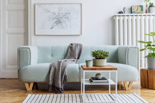 istock Modern scandinavian living room interior.Home decor. Interior design. Template. Ready to use. 1353404628