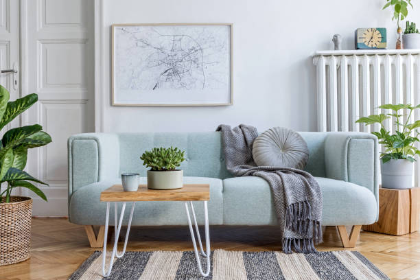 istock Modern scandinavian living room interior.Home decor. Interior design. Template. Ready to use. 1353404668