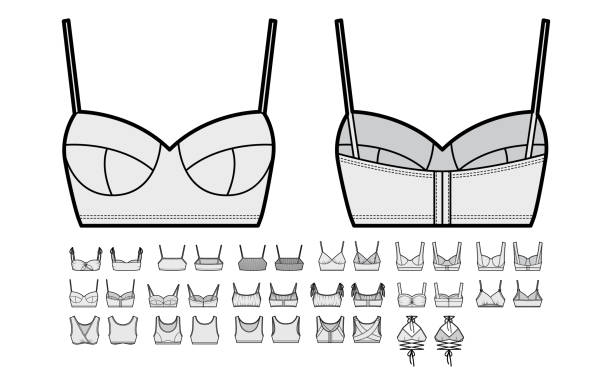 Illustration of the Design and Variety of Women`s Bras. Hand-drawn Lingerie  Models Stock Vector - Illustration of icon, brassiere: 191566940