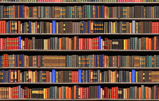 Old books in a library - BIG FILE stock photo