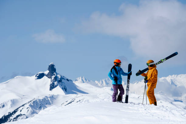 istock Couple on a ski vacation 1353422146