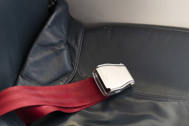 istock Airplane security belt detail 1353423878