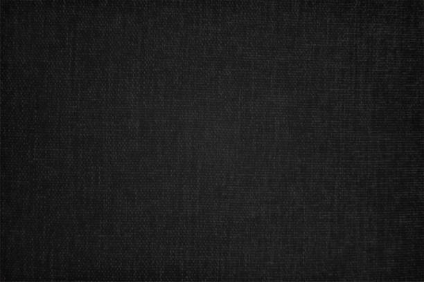 ilustrações de stock, clip art, desenhos animados e ícones de canvas or denim textile like cloth textured effect  dark black fabric texture empty blank horizontal vector backgrounds - fiber backgrounds textured black