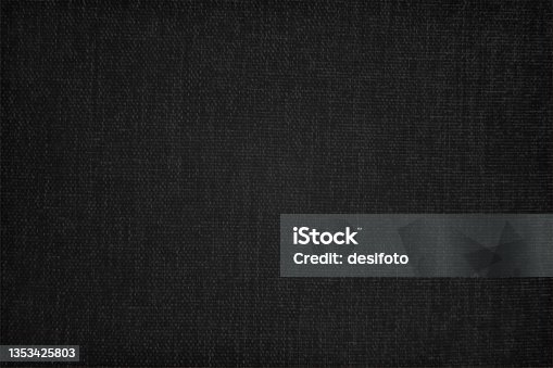 istock Canvas or denim textile like cloth textured effect  dark black fabric texture empty blank horizontal vector backgrounds 1353425803