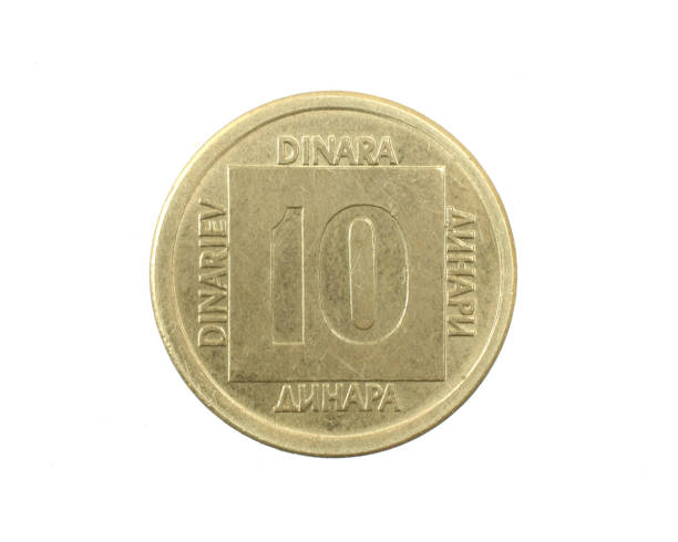 istock Yugoslav ten dinar coin on white isolated background 1353429377