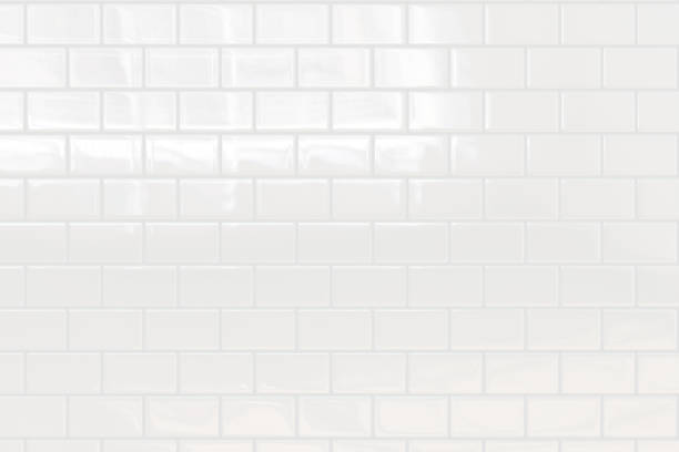modern white tile background and texture. square ceramic mosaic. - azulejo imagens e fotografias de stock