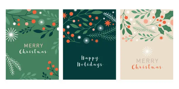 Vector illustration of Set of xmas banners, Christmas cards