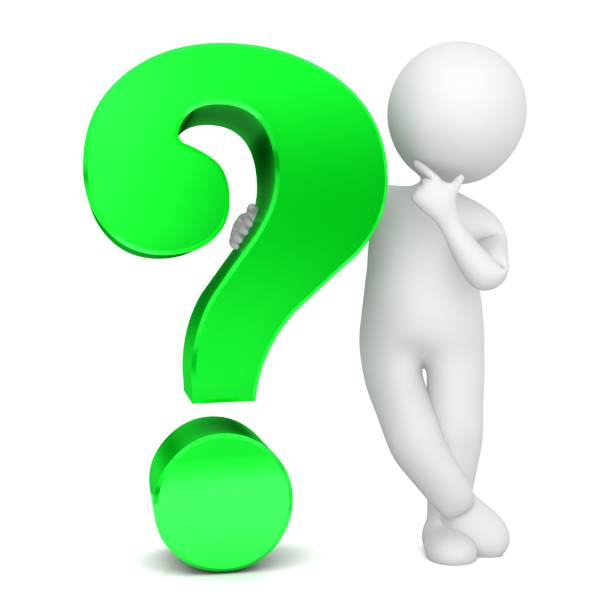 istock Question mark green interrogation point asking thinking white stick figure man person in high resolution for print and presentations 3d rendering illustration isolated on white background 1353431930