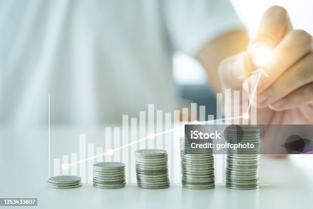 Money Saving And Growth Concept Stock Photo - Download Image Now - Savings, Investment, Retirement