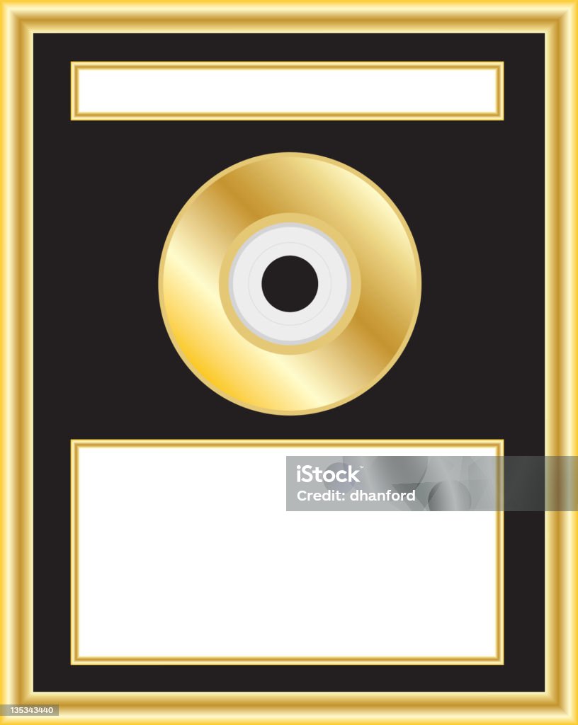 Золотой диск - Векторная графика 45 оборотов в минуту роялти-фри