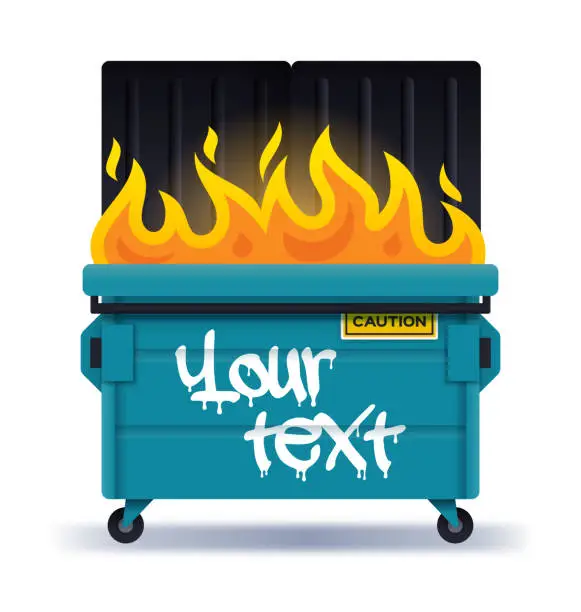 Vector illustration of Dumpster Fire