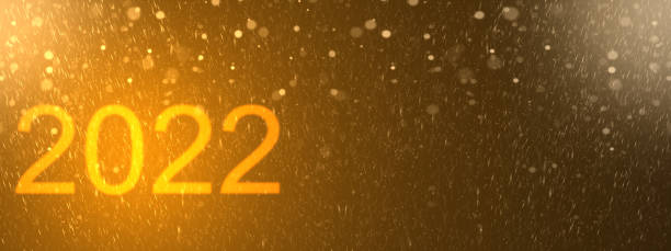 istock 2022 Golden and black glow new year background include light dark cloud smoke steamer and glitter 1353434989