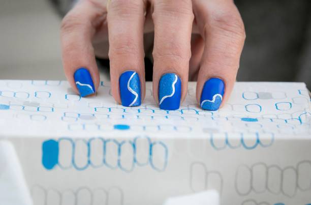 Blue Polish Nail Art Design