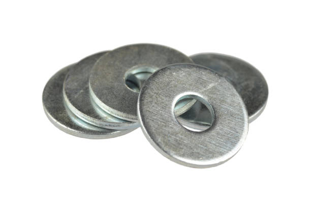 istock Steel washers, isolated on a white 1353437578