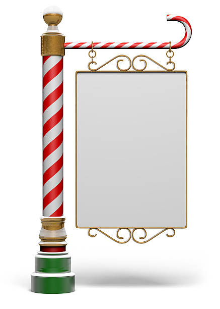 A modern North Pole sign for Christmas Isolated blank north pole sign with clipping path and space for copy north pole photos stock pictures, royalty-free photos & images