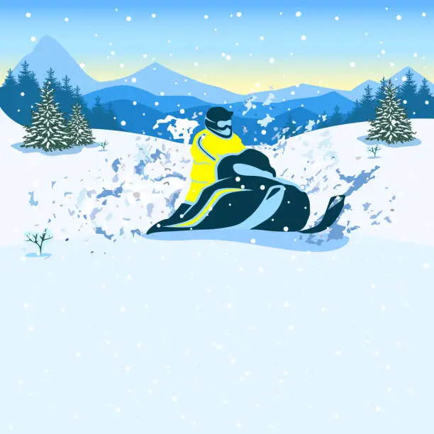 Vector illustration of snowmobile