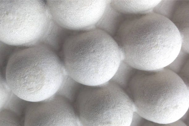 istock Texture form of eggs, cardboard, close up of the reverse side 1353443041