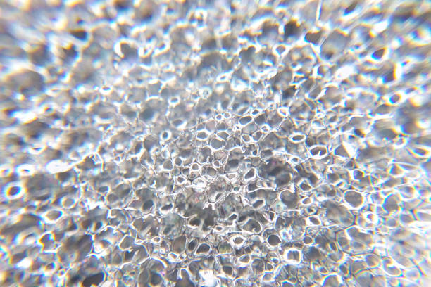 Sponge fiber texture close-up blurred background macro photography