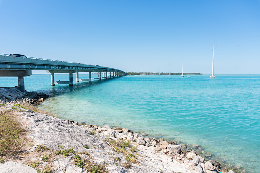 view of the overseas highway connecting Florida state with the keys