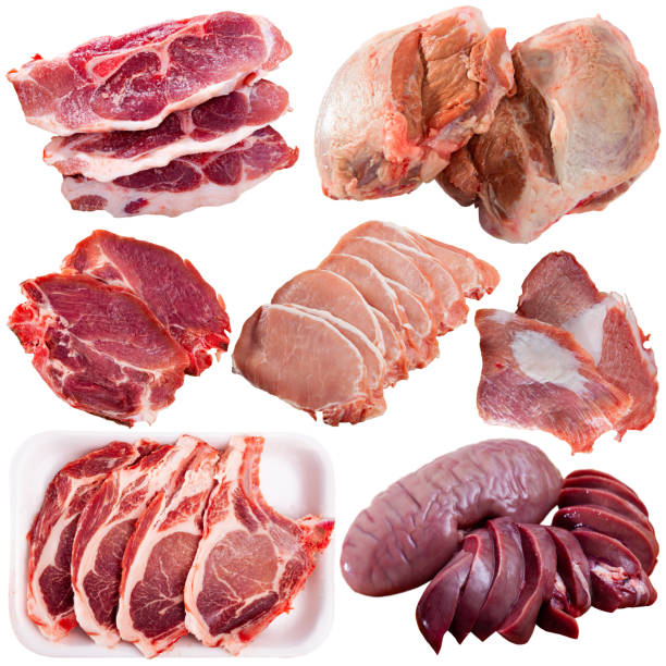 istock Assorted types of raw pork meat isolated 1353448014