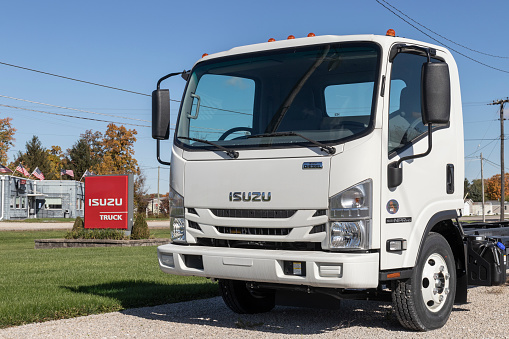 Muncie - Circa November 2021: Isuzu Motors truck dealership. Isuzu is a Japanese commercial vehicle and diesel engine manufacturer.