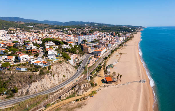 istock Birds eye view of Canet de Mar, Spain 1353448857