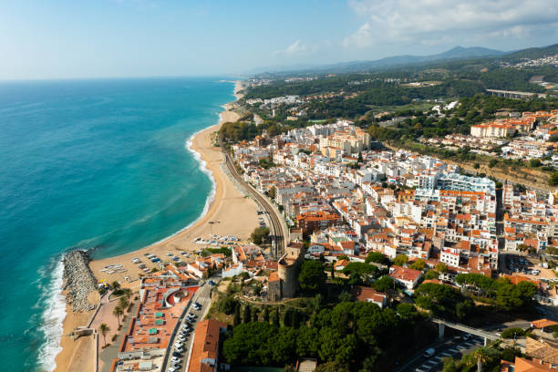 istock Mediterranean sea coast in Sant Pol de Mar, Spain 1353448858