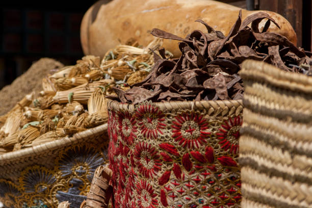 istock Postcard from Morocco. Spices market, Medina, Marrakech. 1353449440
