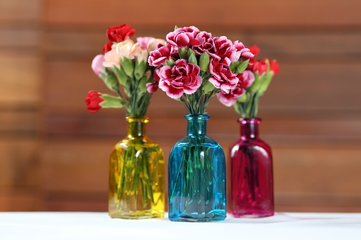 arrangement of colorful flowers on the table