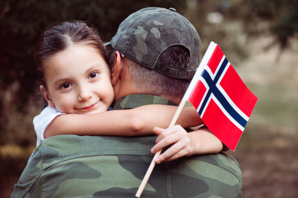 istock Norwegian Soldier And His Daughter 1353453685