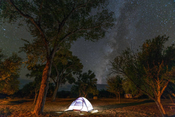 istock An illuminated tent at night on a campground in Big Bend National Park 1353455175