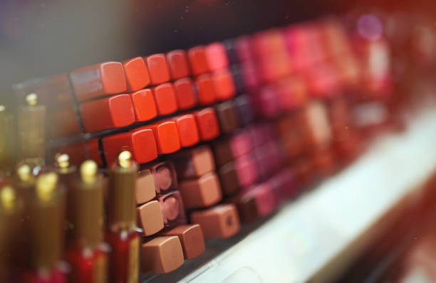 Lipstick testers in the beauty shop.