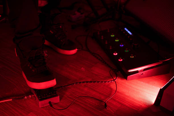 istock Foot of musician using a pedal to make music 1353465367