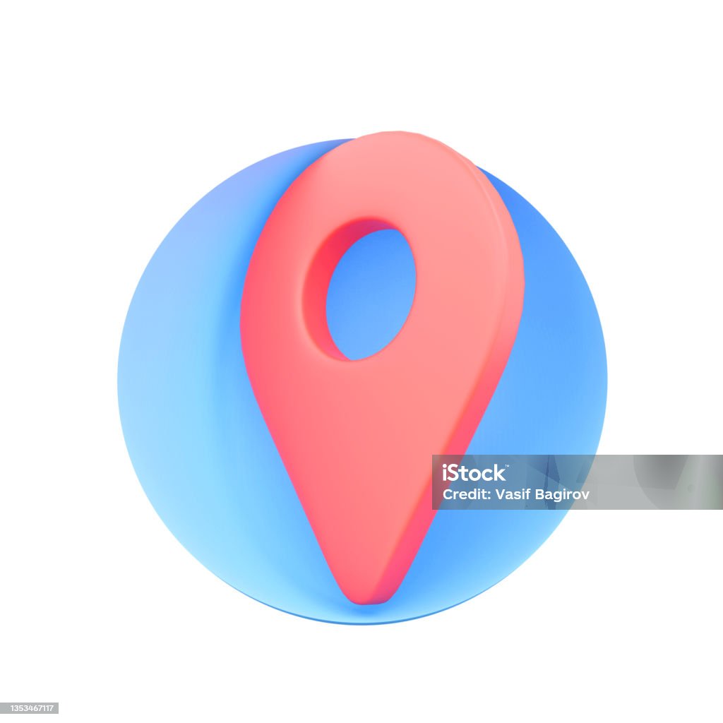 Red Pointer Pin 3d Render On White Background Red Pointer Pin Location Isolated 3d ...