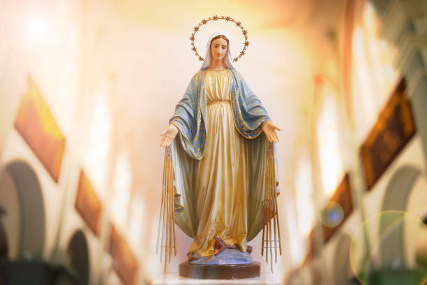 Image of Our Lady of Graces Image of Our Lady of Grace, mother of God in the Catholic religion, Virgin Mary "Nossa Senhora das Gracas" virgin mary stock pictures, royalty-free photos & images