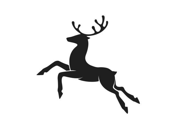 christmas deer icon. christmas design element. vector image of animal vector art illustration