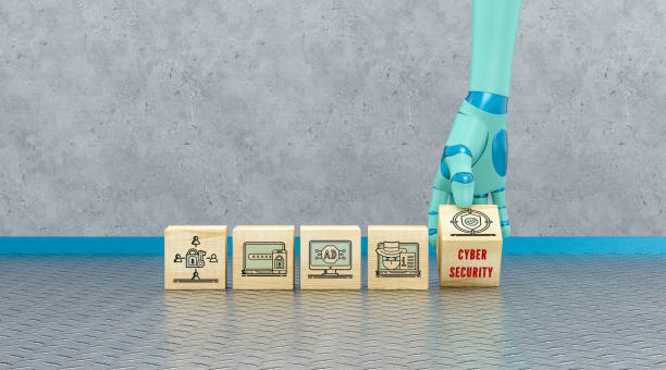 istock robot hand turning one cube out of five with tech symbols revealing the message CYBER SECURITY - 3d illustration 1353470700