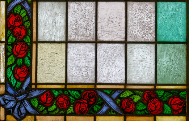 old window detail - rose stock photo