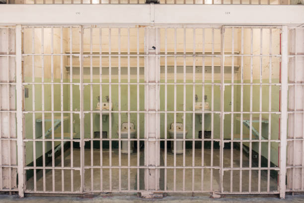 Adjacent cells of Alcatraz Prison in Alcatraz Island, San Francisco Adjacent cells of Alcatraz Prison in Alcatraz Island, San Francisco alcatraz island stock pictures, royalty-free photos & images