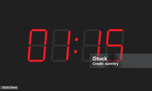 Digital Closeup Clock Displaying 115 Stock Illustration - Download ...