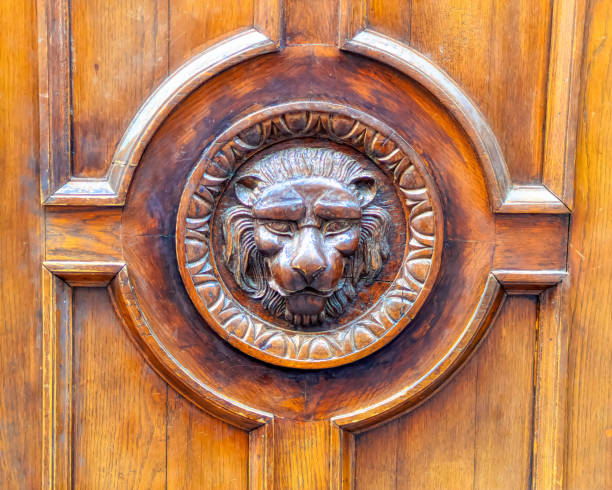 istock Vintage wooden carved decoration. 1353473566